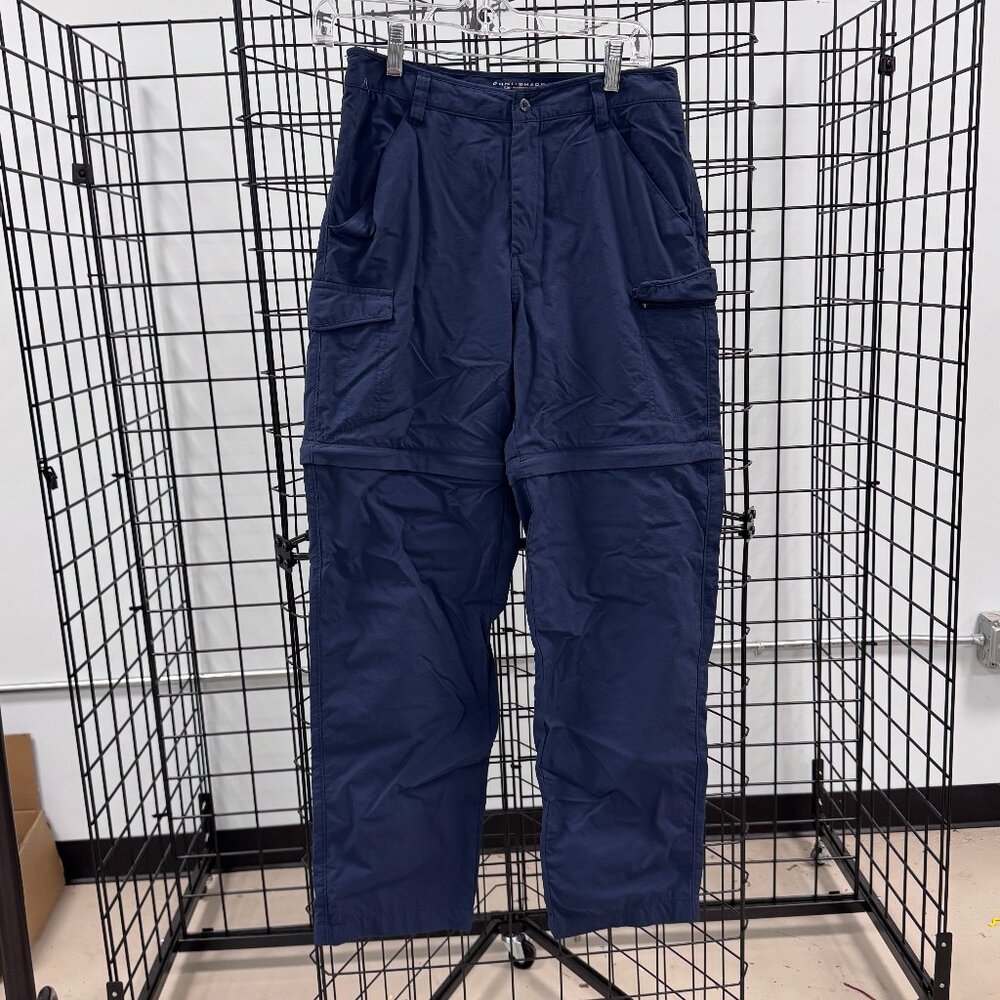 Men's Columbia Omni-Shade Navy Cargo Convertible Pants Size XS